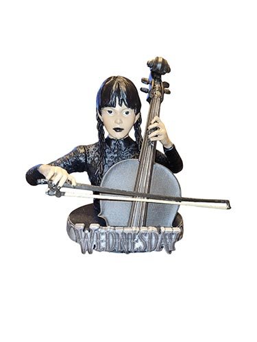 Wednesday playing cello